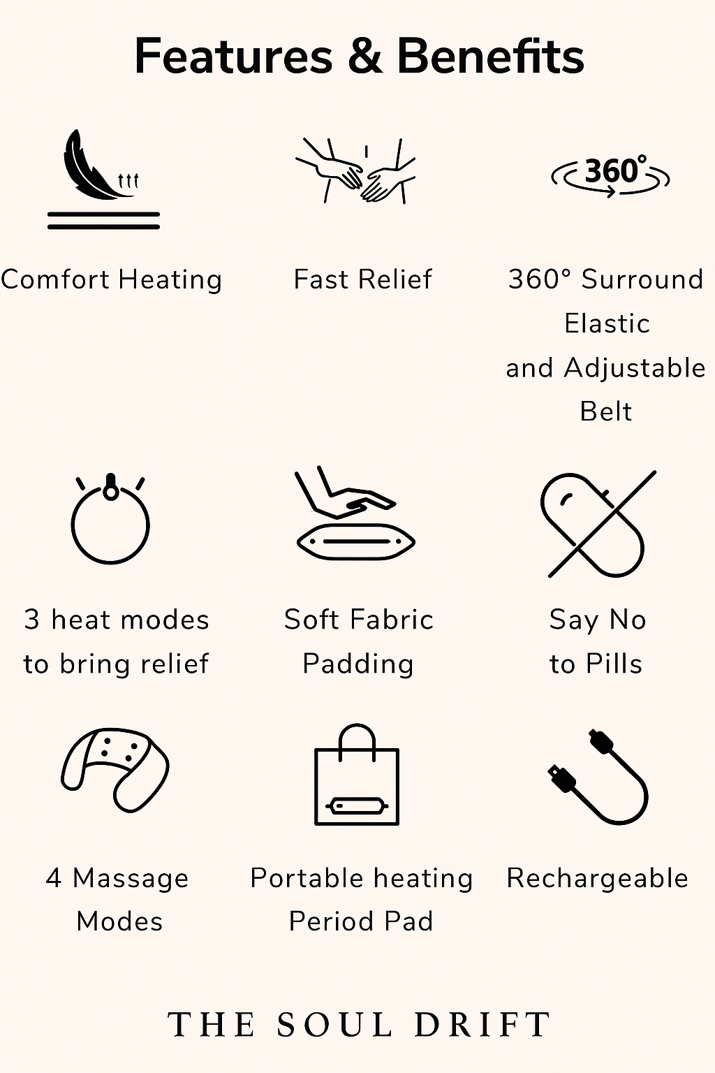 CrampEase Pro – Premium Cordless Heating Belt for Period Pain Relief