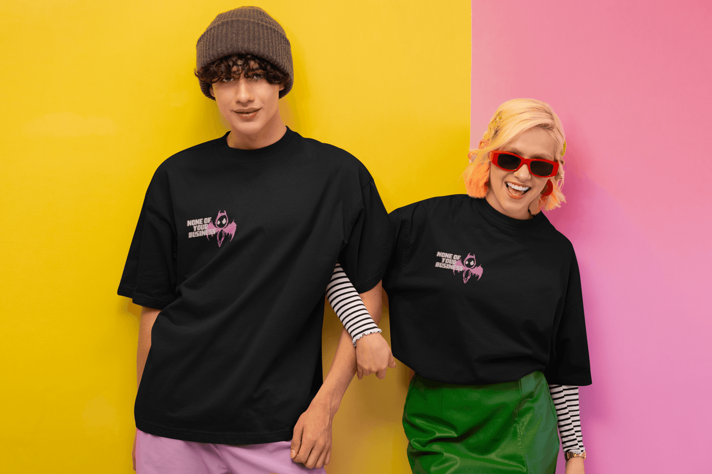 TheSoulDrift™ Oversized Tee – “None Of Your Business”.