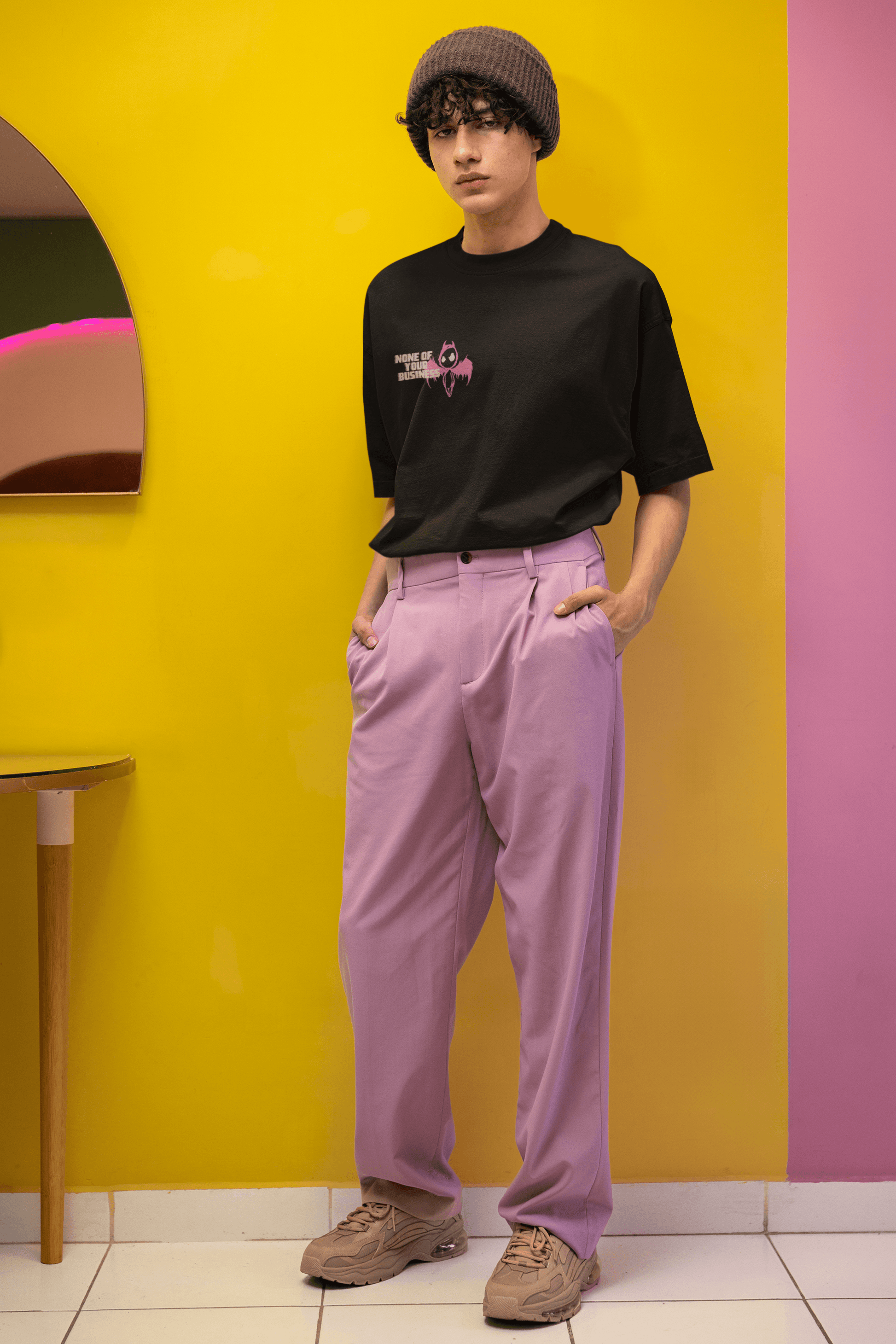 TheSoulDrift™ Oversized Tee – “None Of Your Business”.