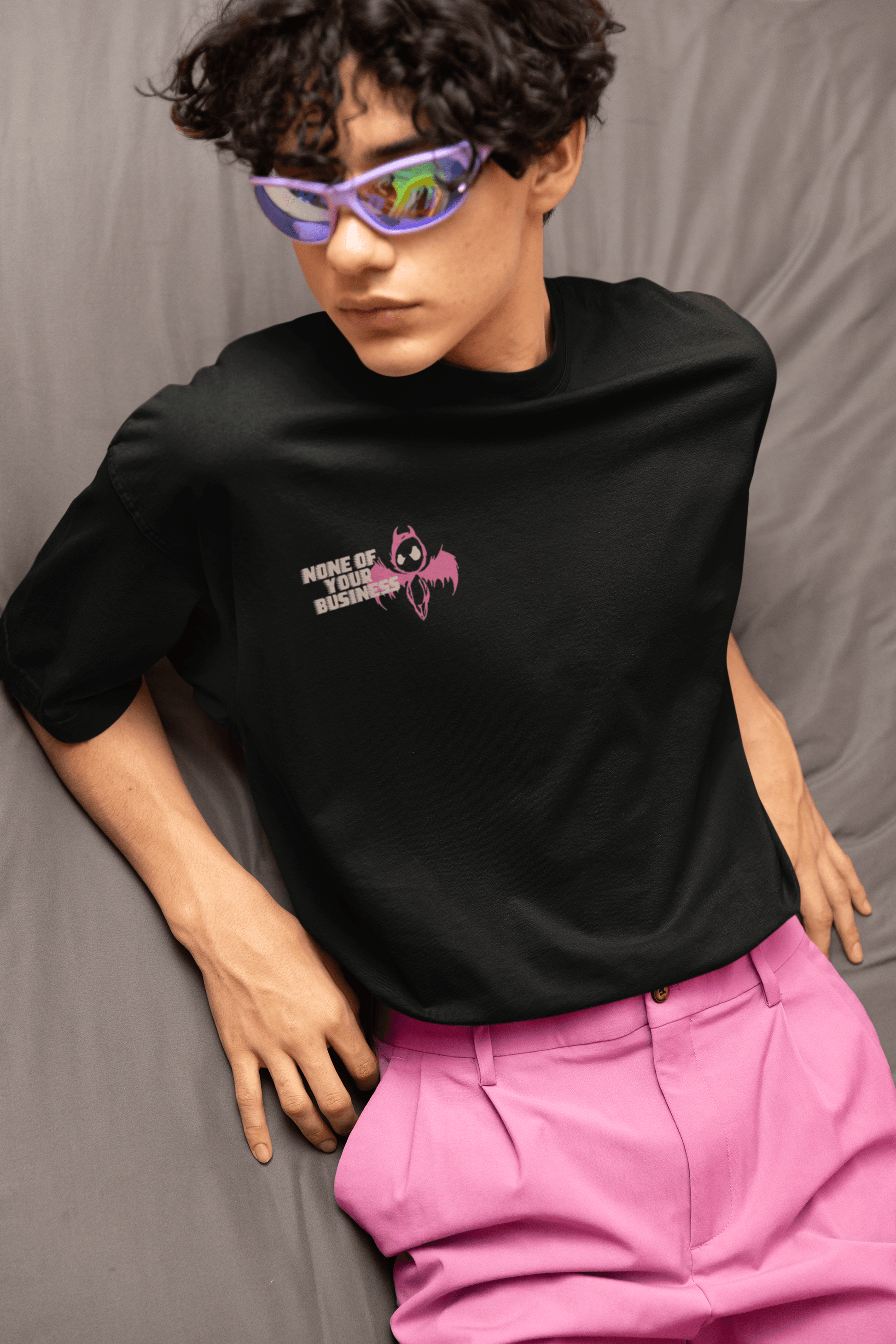 TheSoulDrift™ Oversized Tee – “None Of Your Business”.